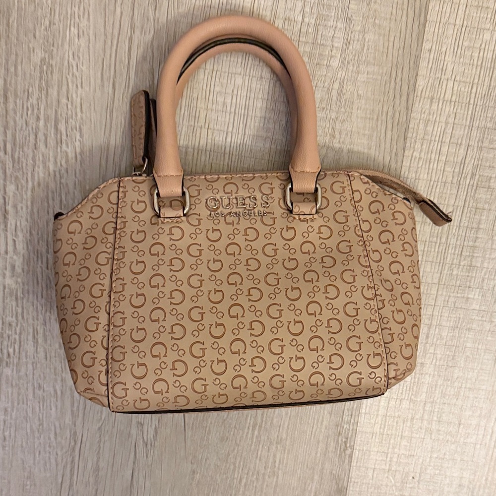 Guess Beige Monogram Satchel